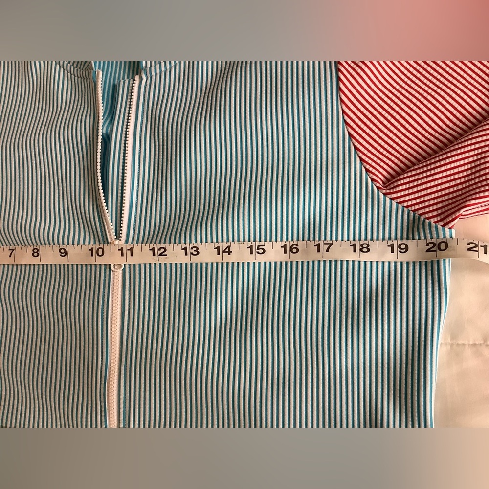 EUC. Lands' End Colorblock Hooded Jacket in Aqua, Pink & Yellow - Picture 6 of 8
